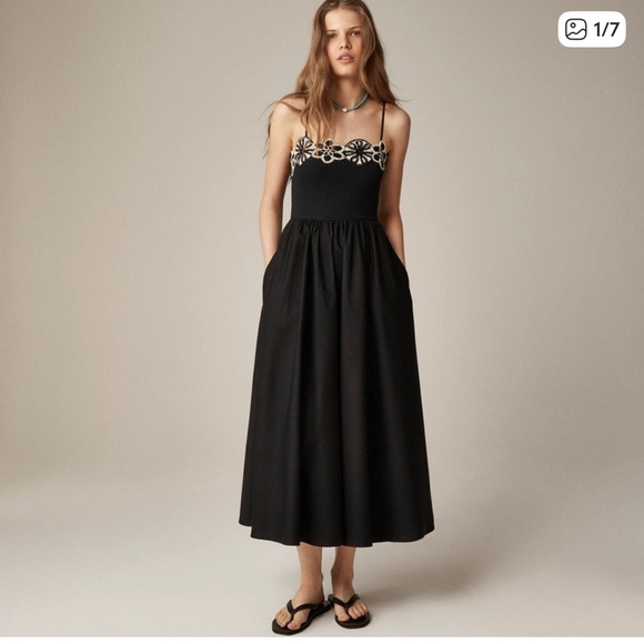 J. Crew Dresses & Skirts - J. Crew Crochet Mixy Dress Black Maxi Dress Size M